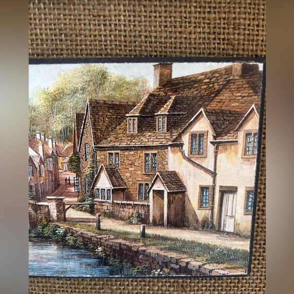 Vintage Kevin Platt Wall Art of Castle Combe, Wiltshire 1985 - Picture 4 of 7